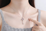 Women's Crown Heart Pendant Necklace Wedding Jewelry Gift