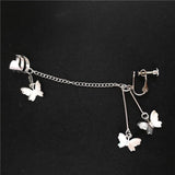 Punk Stud Earrings Butterfly Ear Bone Clip One Earring