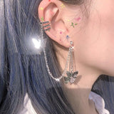Punk Stud Earrings Butterfly Ear Bone Clip One Earring