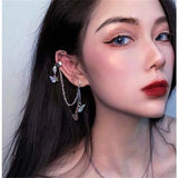 Punk Stud Earrings Butterfly Ear Bone Clip One Earring