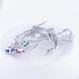 Women's Bird Charm Brooch - Festive Copper Zircon Pearl Jewelry