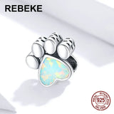 925 Sterling Silver Dog Paw Pendant Charm for Bracelet DIY