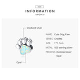 925 Sterling Silver Dog Paw Pendant Charm for Bracelet DIY