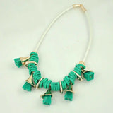 Flared Ring Resin Necklace Earrings Bohemian Jewelry Set