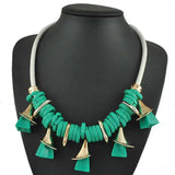 Flared Ring Resin Necklace Earrings Bohemian Jewelry Set
