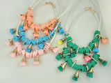Flared Ring Resin Necklace Earrings Bohemian Jewelry Set
