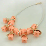Flared Ring Resin Necklace Earrings Bohemian Jewelry Set