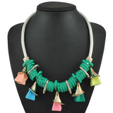 Flared Ring Resin Necklace Earrings Bohemian Jewelry Set