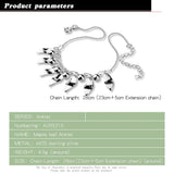 925 Sterling Silver Leaf Anklet for Women Lady Foot Ornaments Beach Accessories