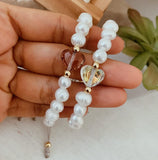 Freshwater Pearl Bracelet Evil Eye Heart Nature Beads Party Bracelets
