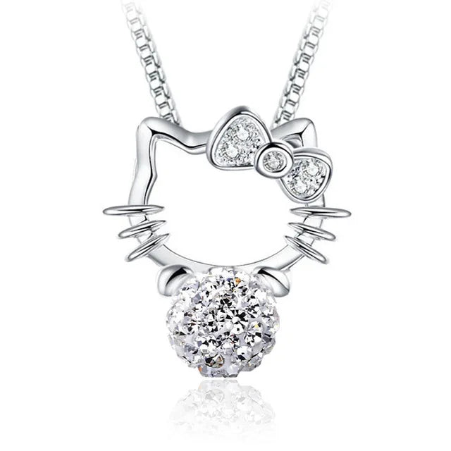 ZIRCON Kitty CAT Pendant Necklace