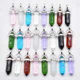 Mixed Crystal Pillar Pendants for Jewelry Making 24pcs/lot