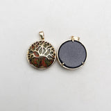 Natural Stone Alloy Tree Necklace Pendant 12pcs/lot