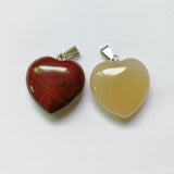 30MM Natural Stone Heart Pendants Necklace for Jewelry Making Charms 6PCS