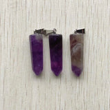 Amethyst Stone Pendulum Charms Pendants for Jewelry Making 12pcs/lot