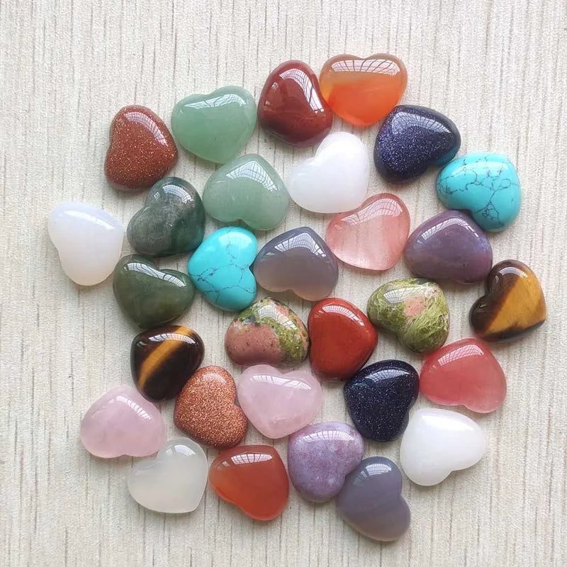 Natural Stone Cabochons Heart Beads 15x18mm 30pcs/lot