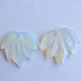 Carved Opal Stone Maple Leaf Pendants Charms 3pcs/lot