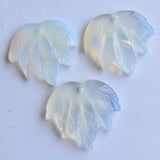 Carved Opal Stone Maple Leaf Pendants Charms 3pcs/lot
