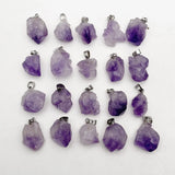 Natural Amethyst Stone Pendants for Jewelry Making Charms 50pcs/lot