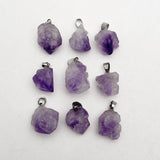 Natural Amethyst Stone Pendants for Jewelry Making Charms 50pcs/lot