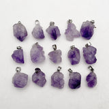 Natural Amethyst Stone Pendants for Jewelry Making Charms 50pcs/lot