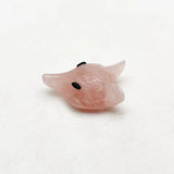 Rose Quartz Wolf Head Pendant Necklace Jewelry Making Accessories
