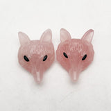 Rose Quartz Wolf Head Pendant Necklace Jewelry Making Accessories