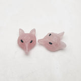 Rose Quartz Wolf Head Pendant Necklace Jewelry Making Accessories