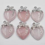 Rose Quartz Heart Pendant Lot for Jewelry Making