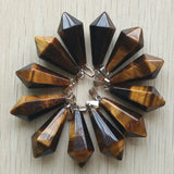 Natural Tiger's Eye Stone Pyramid Charms Pendants Lot