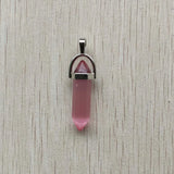 Cat Eye Stone Pillar Charms Point Chakra Pendants 24pcs