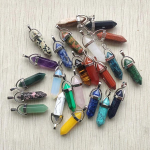 Natural Stone pillar crystal Pendants for jewelry making necklaces 50pcs/Lot