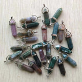 Natural Stone pillar crystal Pendants for jewelry making necklaces 50pcs/Lot