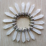 Natural Stone Pillar Charm Pendants 10x32mm 20pcs/lot