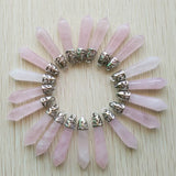 Natural Stone Pillar Charm Pendants 10x32mm 20pcs/lot