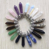 Natural Stone Pillar Charm Pendants 10x32mm 20pcs/lot