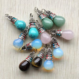 Natural Stone Water Drop Pendants for Necklaces Making Jewelry 12pcs/lot