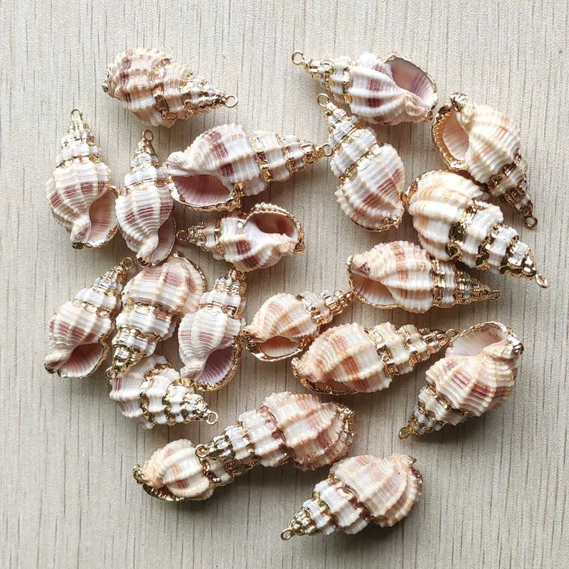 Natural Shell Conch Charms Pendants for DIY Necklace Bracelet Making