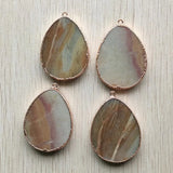 6pcs Amazonite Stone Water Drop Shape Pendants for Jewelry Making