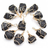 Natural Tourmaline Stone Irregular Shape Pendants for Jewelry Making