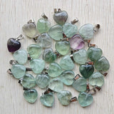 Fluorite Heart Pendants DIY Jewelry Making 24pcs/lot