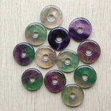 Natural Fluorite Stone Circle Donut Charms Beads 30mm 12pcs/lot