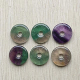 Natural Fluorite Stone Circle Donut Charms Beads 30mm 12pcs/lot