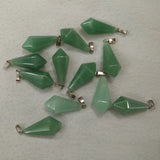 Green Aventurine Pyramid Pendants 12pcs