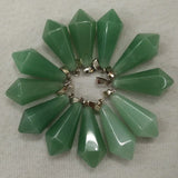 Green Aventurine Pyramid Pendants 12pcs