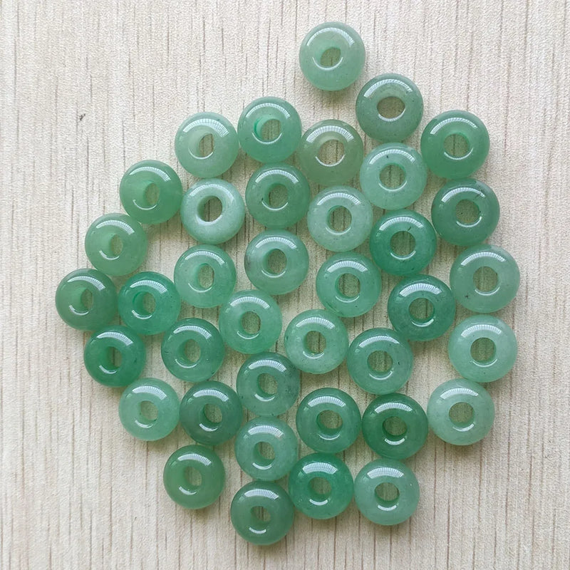 Green Aventurine Round Big Hole Beads for Charms Bracelet 50pcs/lot