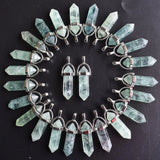 Green Fluorite Stone Pillar Charms Point Chakra Pendants for Jewelry Making