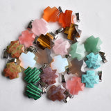 Quartz Tiger Eye Stone Cross Cut Faceted Pendants for Jewelry Making