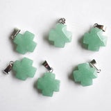 Quartz Tiger Eye Stone Cross Cut Faceted Pendants for Jewelry Making