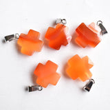 Quartz Tiger Eye Stone Cross Cut Faceted Pendants for Jewelry Making